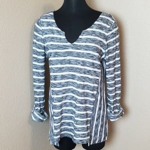 Anthropologie Long Sleeve Tie Back Top